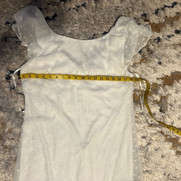 Karl Lagerfeld White Babydoll Mini Dress with Flutter Sleeves - Picture 3 of 9